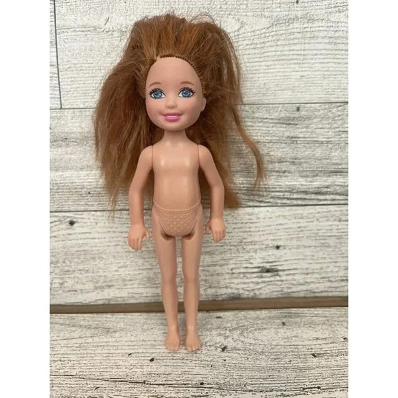 Barbie Chelsea Doll Light Brunette Hair Nude 8” - Picture 1 of 5